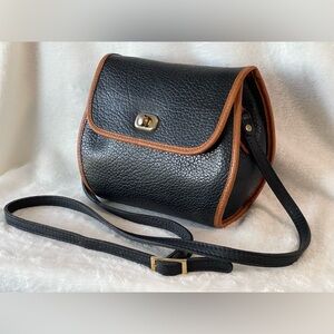 Amazing vintage leather Crossbody purse, black brown